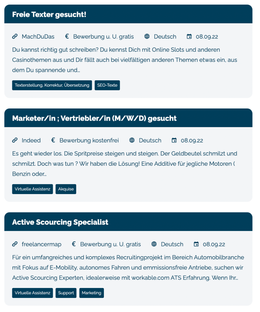 freiguide Suchergebnisse