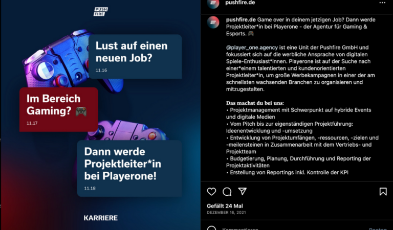 Instagram: Pushfire Agentur