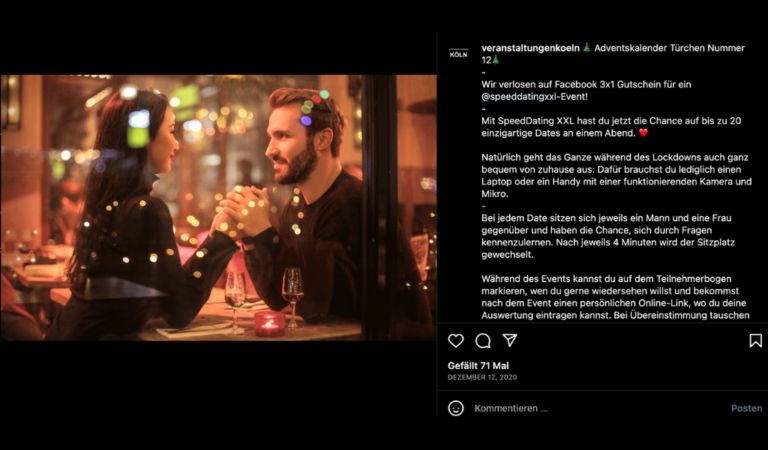 Instagram: Veranstaltungen Köln - Adventskalender